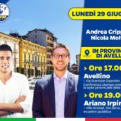Lega Avellino, lunedì 29 giugno visita del vice segretario on. Andrea Crippa ad Avellino ed Ariano Irpino