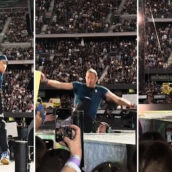 Chris Martin, che incidente sul palco: cade in una botola durante il concerto